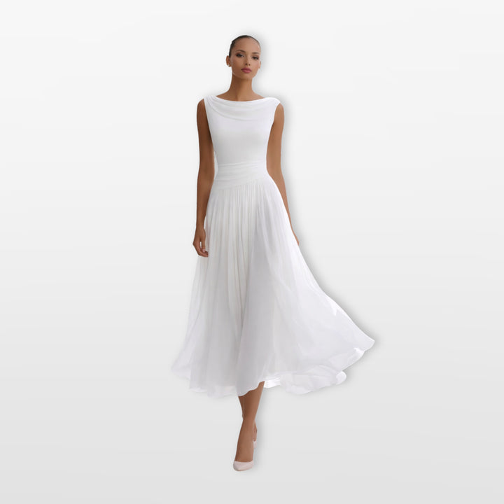 Robe Midi Plissée Élégante Femme