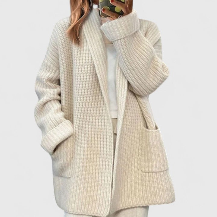 Cardigan Long en Maille à Poches Femme