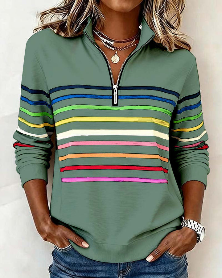 Pull À Col Montant Zippé Femme