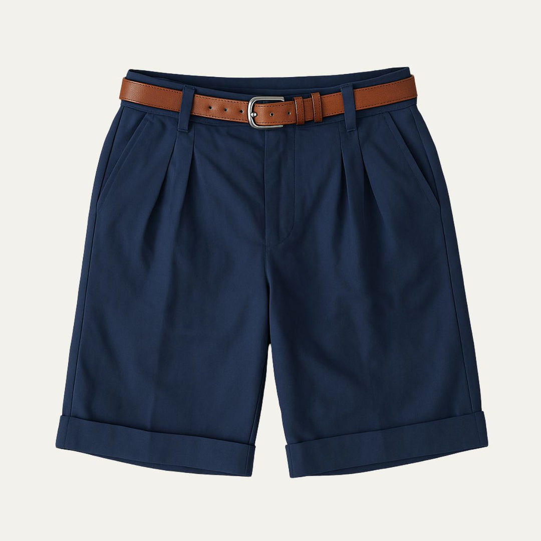 Short à Pinces Coupe Droite Homme