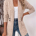 Gilet Long Ouvert Col Châle Femme