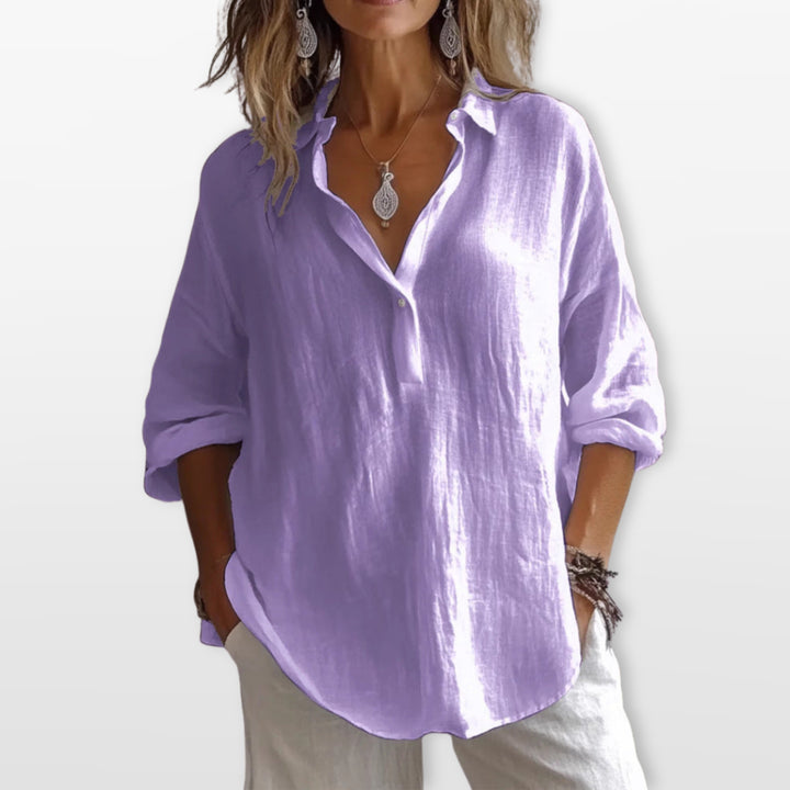 Blouse Ample Décontractée Boutonnée Femme