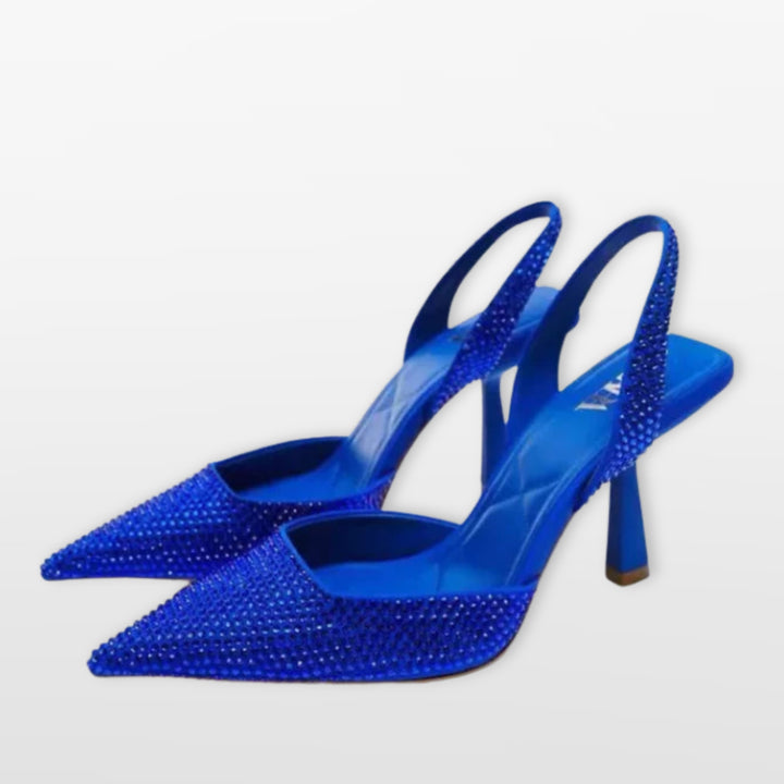 Escarpins Slingback Strass Élégants Femme
