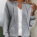 Women's textured hooded zip-up sweatshirt