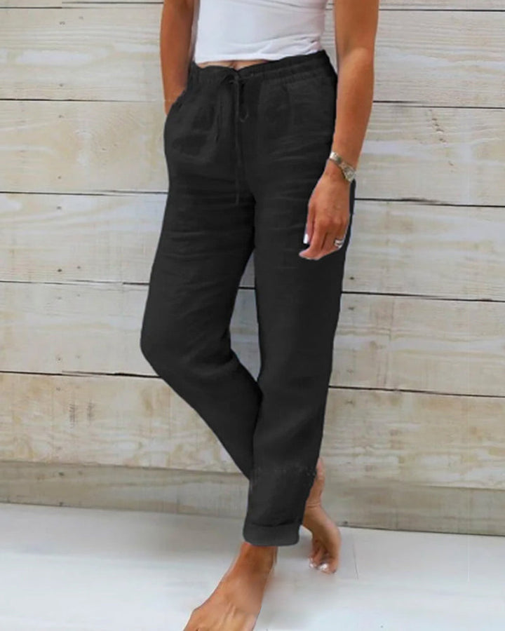 Pantalon Décontracté À Cordon Femme