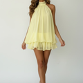 Women's Flowing Halter-Neck Mini Dress