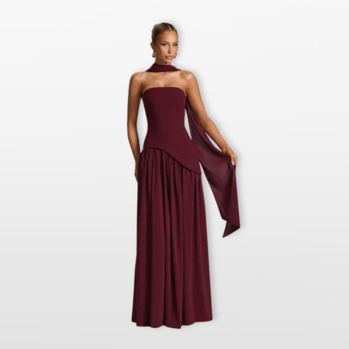 Robe Longue Bustier Élégante Fendue Soirée Femme