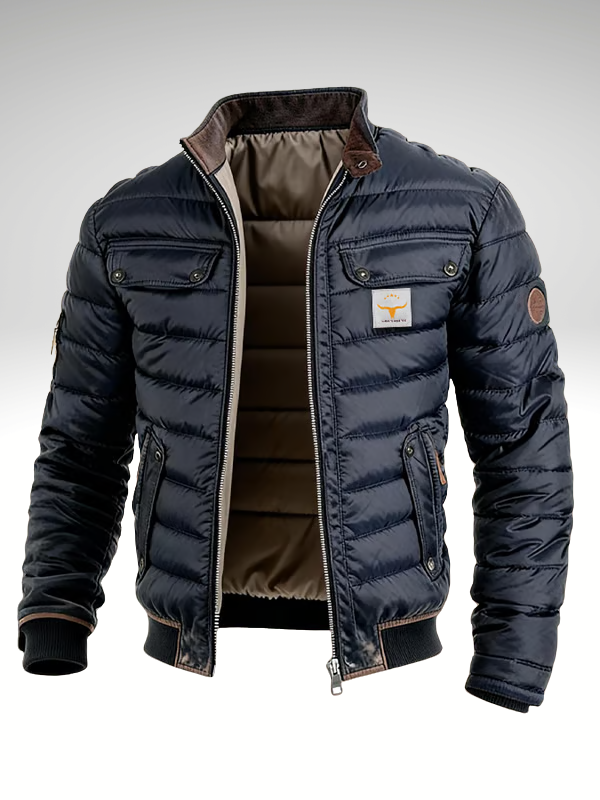 Blouson Matelassé à Col Montant Homme