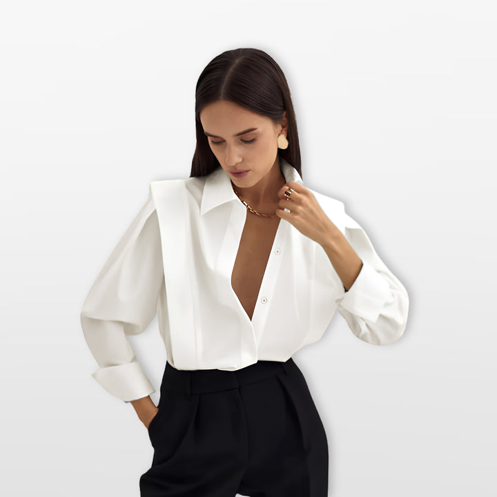 Chemise Boutonnée Manches Longues Col Classique Femme