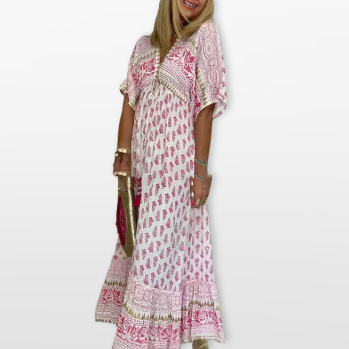 Robe Longue Bohème Imprimée Fluide Femme