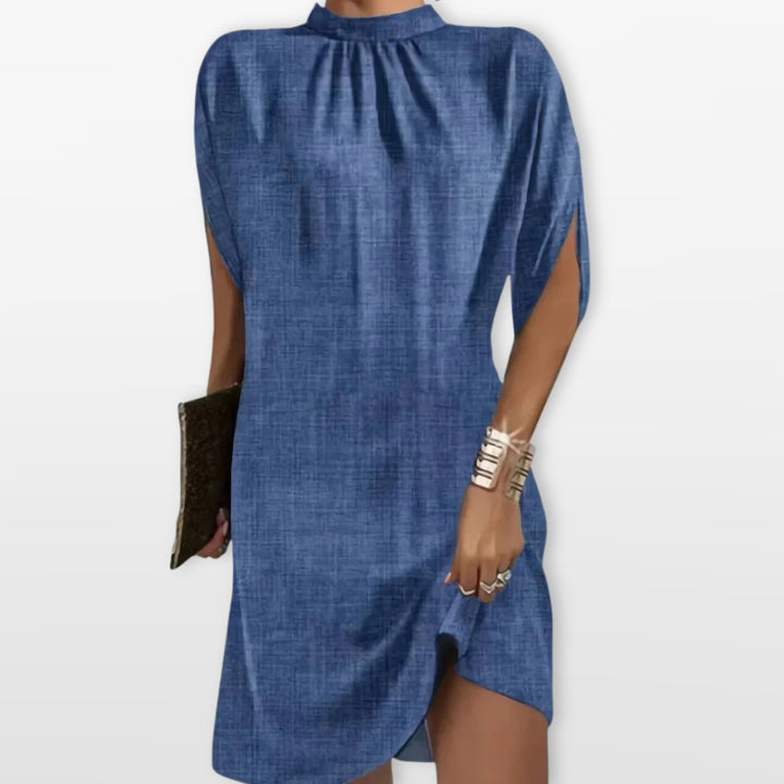 Robe Courte Ample Manches Chauve-Souris Femme