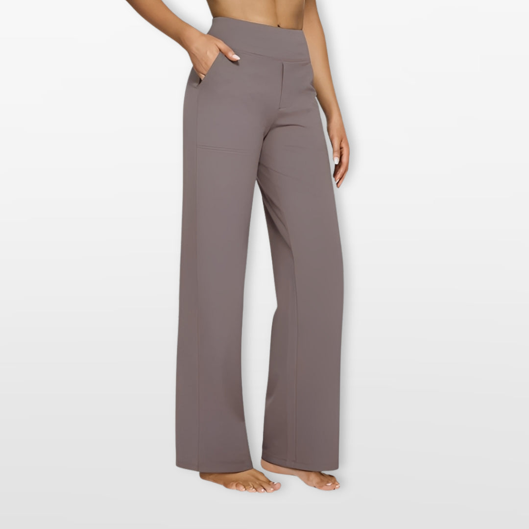 Pantalon Large Taille Haute Fluide Femme