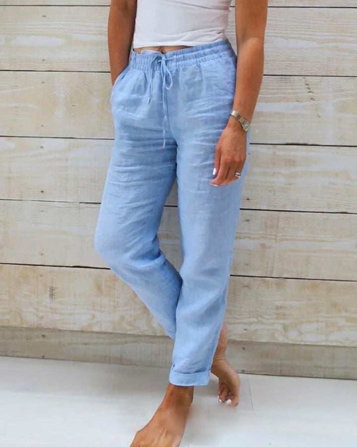 Pantalon Décontracté À Cordon Femme