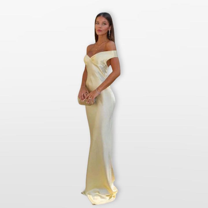 Robe Satinée Longue Chic De Soirée Femme