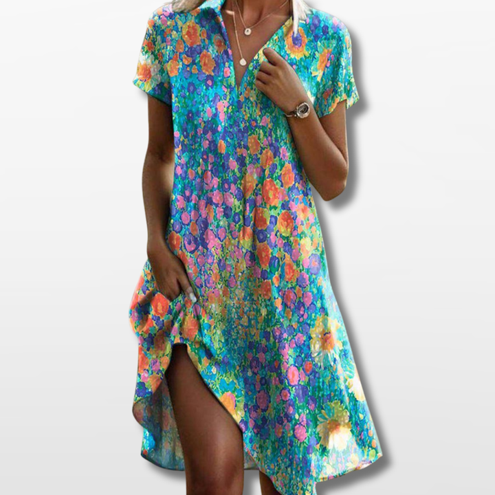 Robe D’été Midi Décontractée Fleurie Femme
