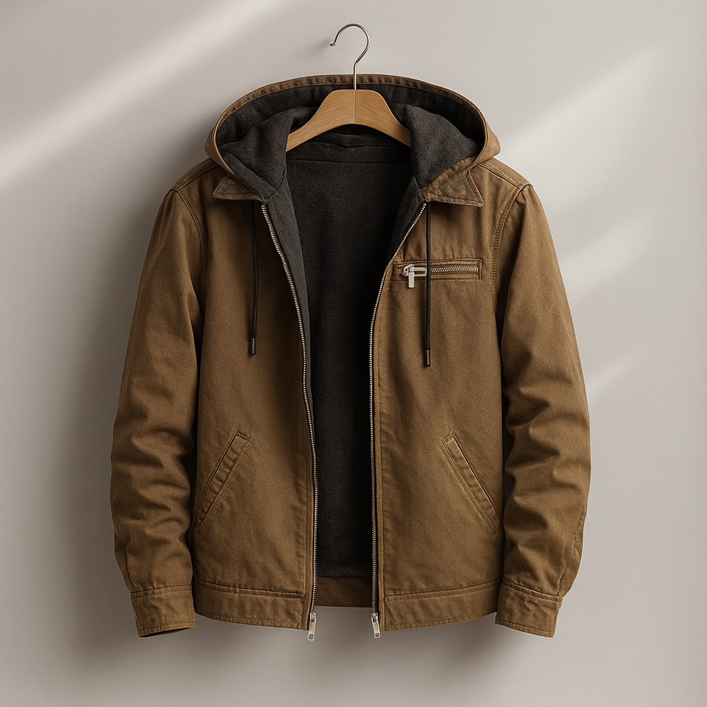 Blouson à Capuche et Fermeture Zippée Homme