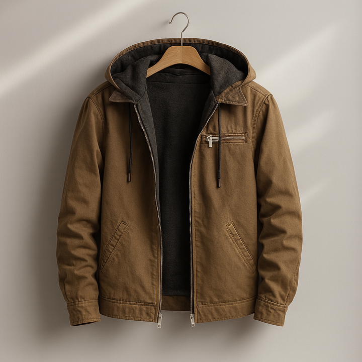 Blouson à Capuche et Fermeture Zippée Homme