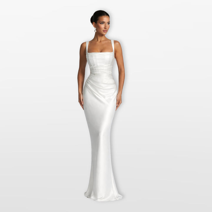Robe Longue Satinée Habillée Femme