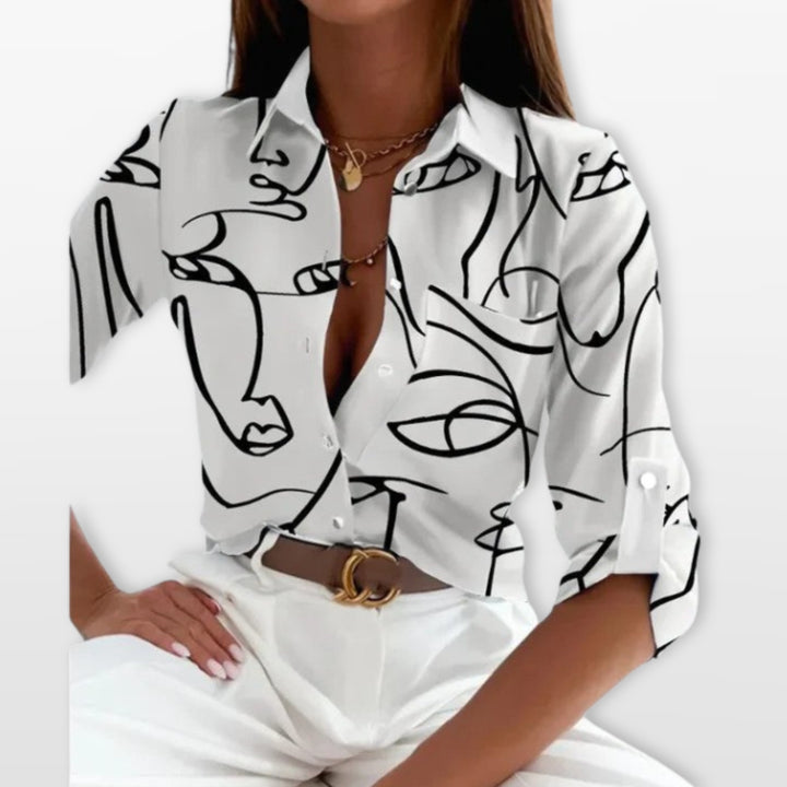 Chemise Imprimée Motifs Tendance Coupe Fluide Femme
