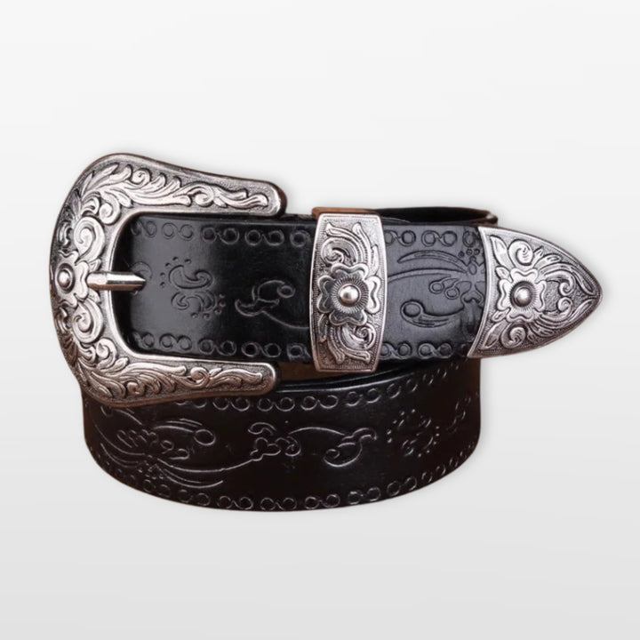 Ceinture Western Gravée Style Cowboy Homme