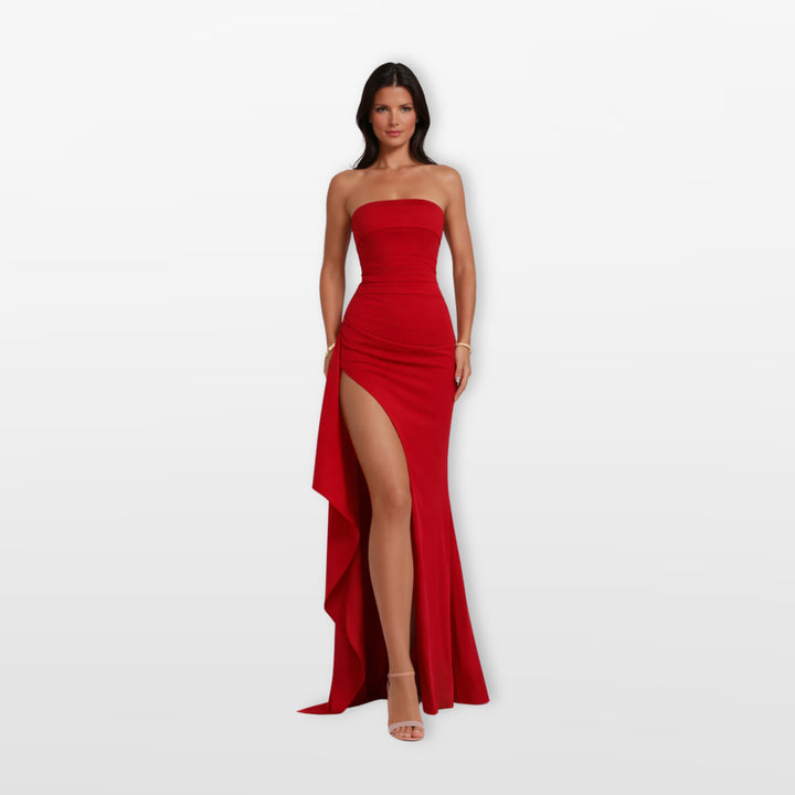 Robe Longue Fendue Bustier Femme