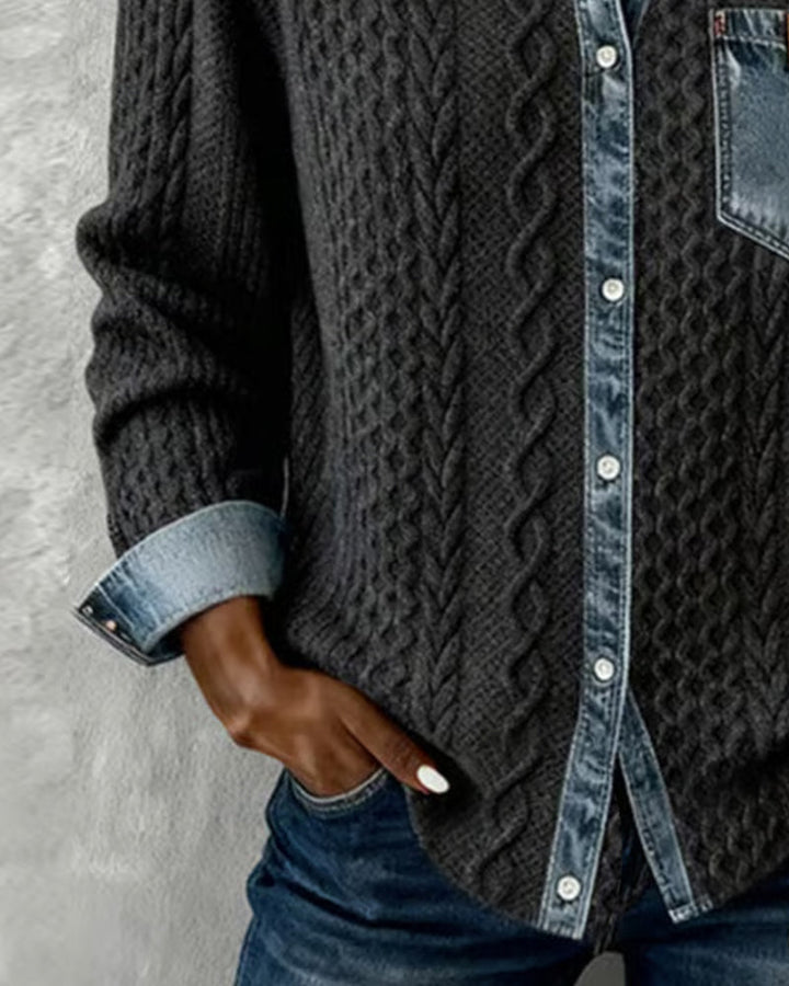 Chemise En Maille À Motifs Torsadés Femme