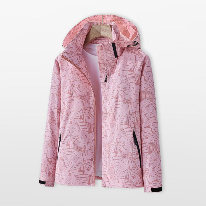 Veste Légère À Capuche Imprimée Zippée Femme
