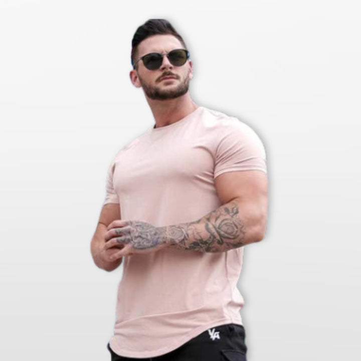 T Shirt Ajusté Casual Col Rond Homme