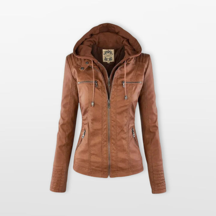 Veste Ajustée Zippée Style Moto Femme