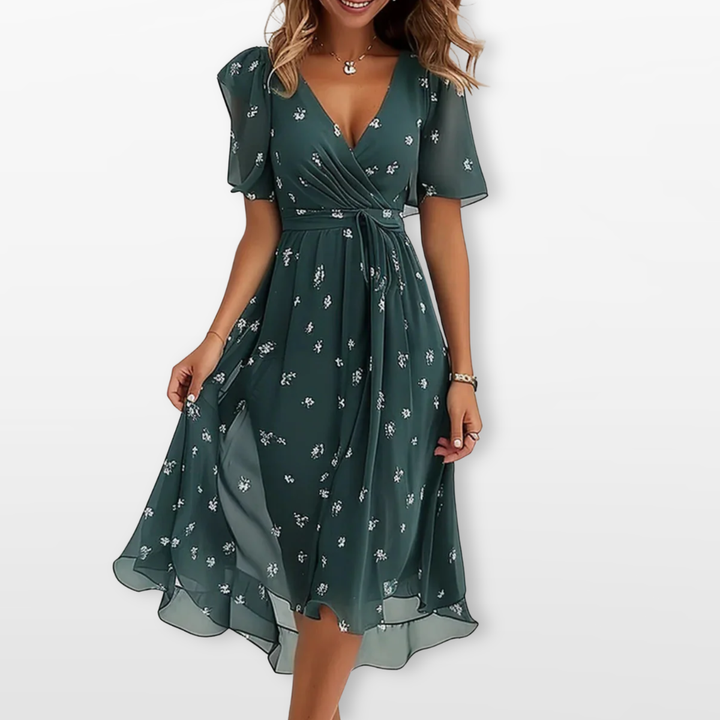 Robe Midi Fleurie D’Été Femme