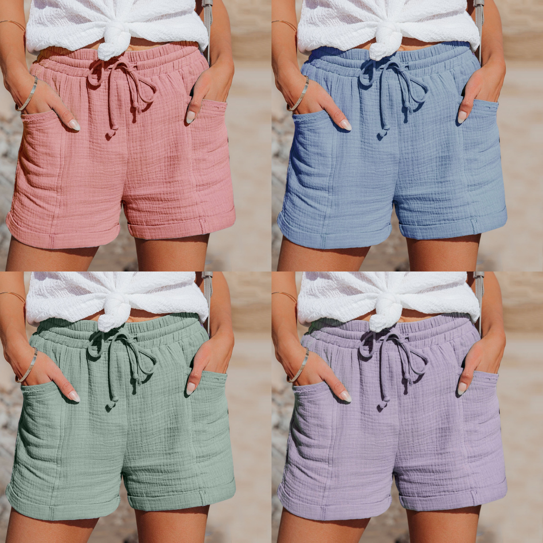 Short Décontracté à Taille Élastique Femme
