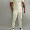 Men's Zip-Up Polo Shirt and Pants Set