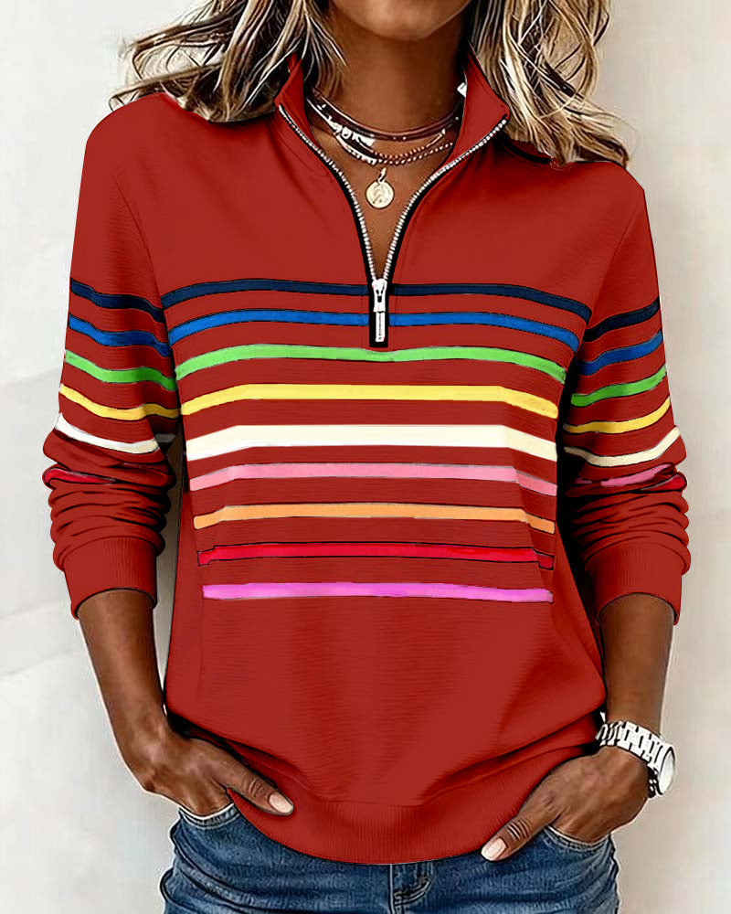 Pull À Col Montant Zippé Femme