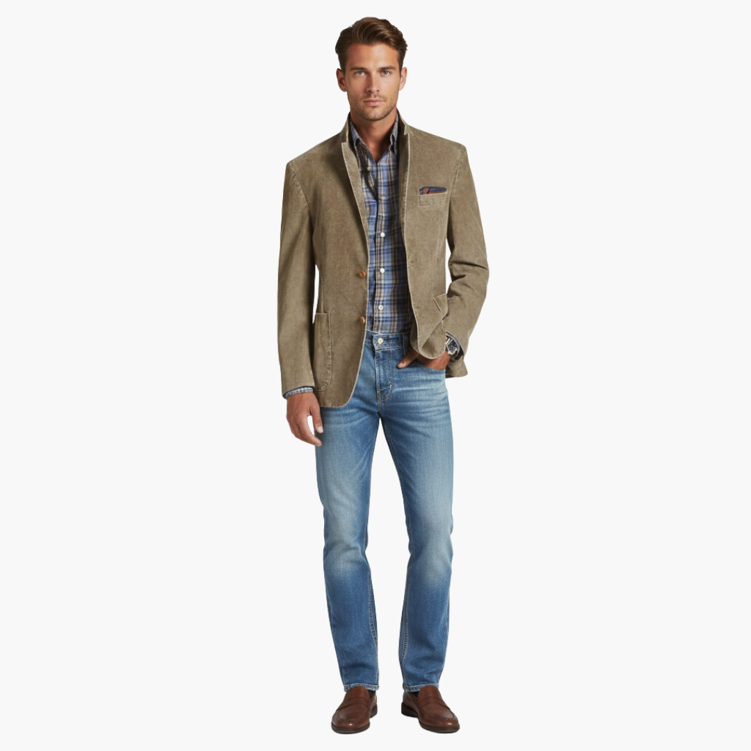 Blazer Ajusté Bouton Simple Casual Homme