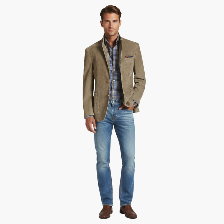 Blazer Ajusté Bouton Simple Casual Homme