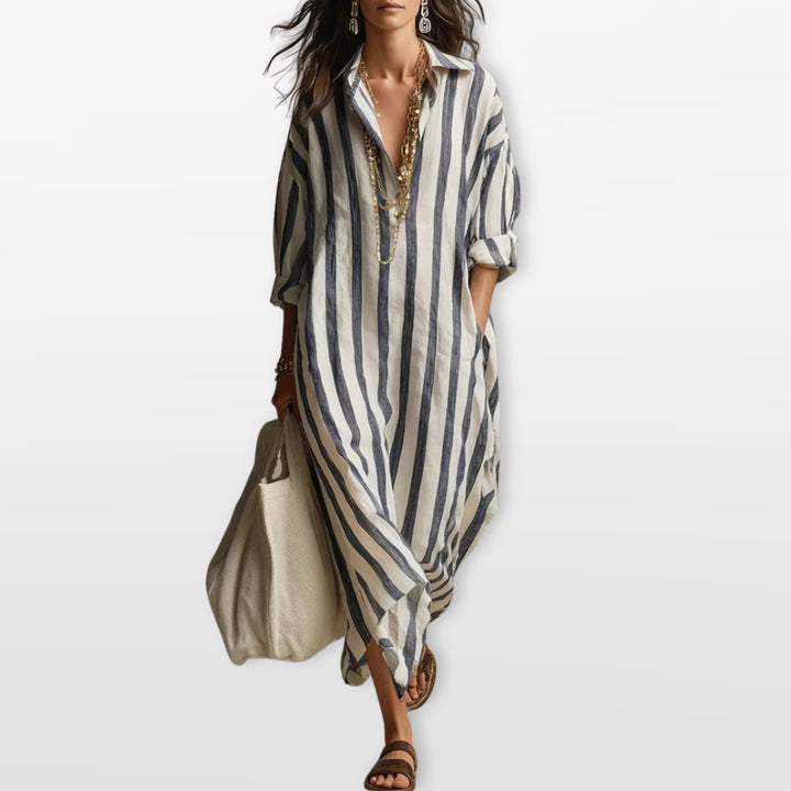 Robe Longue Rayée Ample Femme