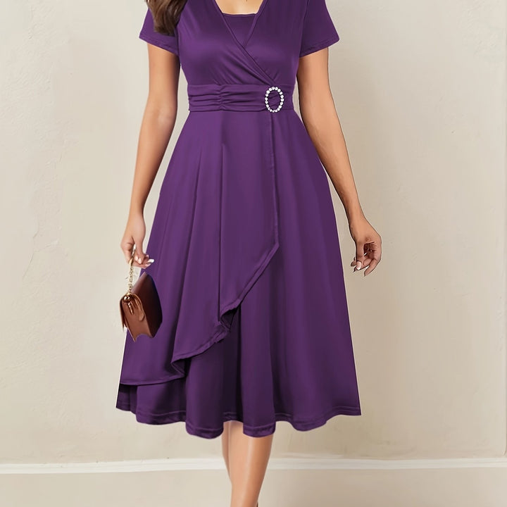Robe Midi Cache-Cœur Ceinturée Femme