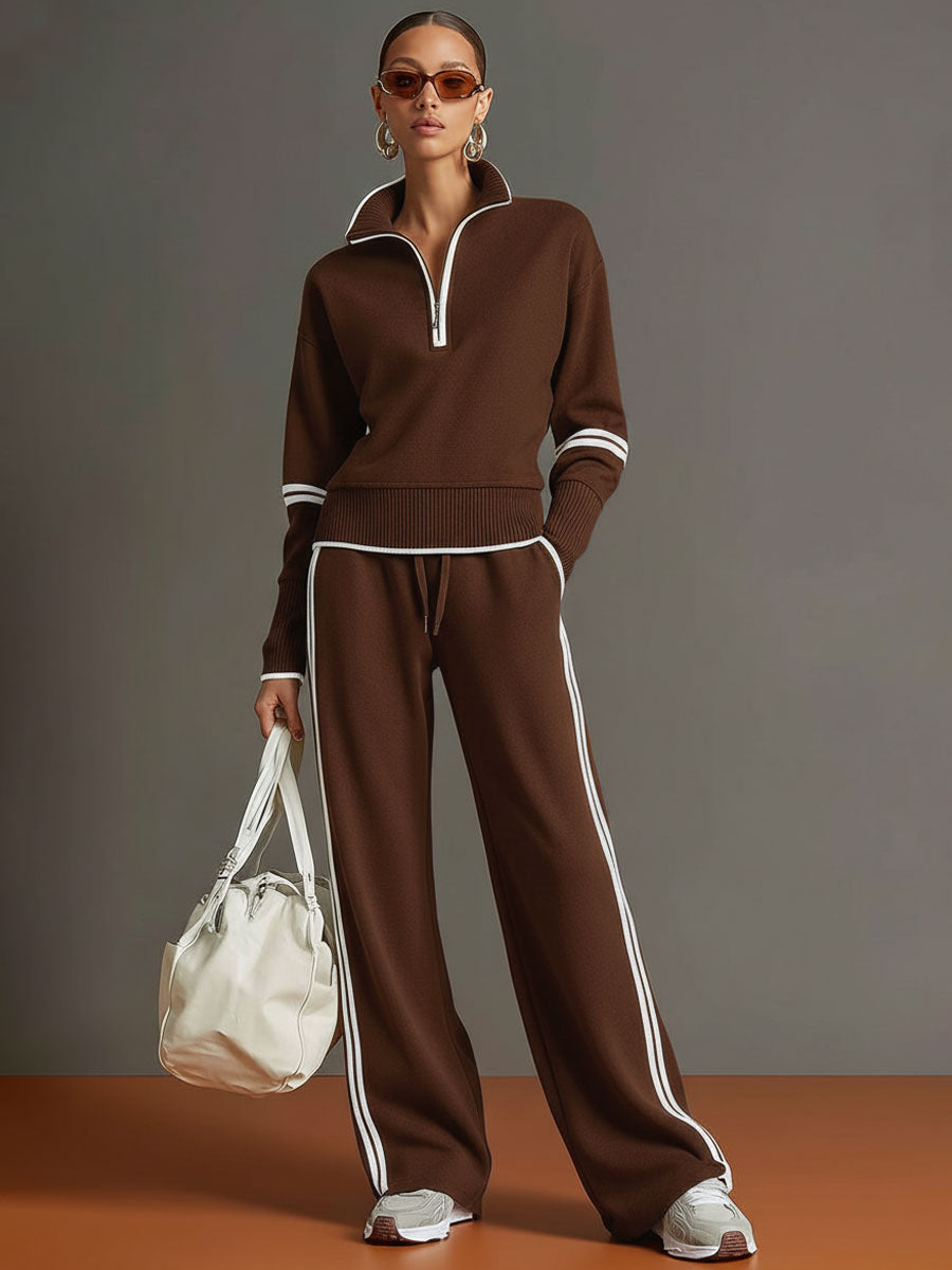 Ensemble avec Pull Zippé et Pantalon Femme