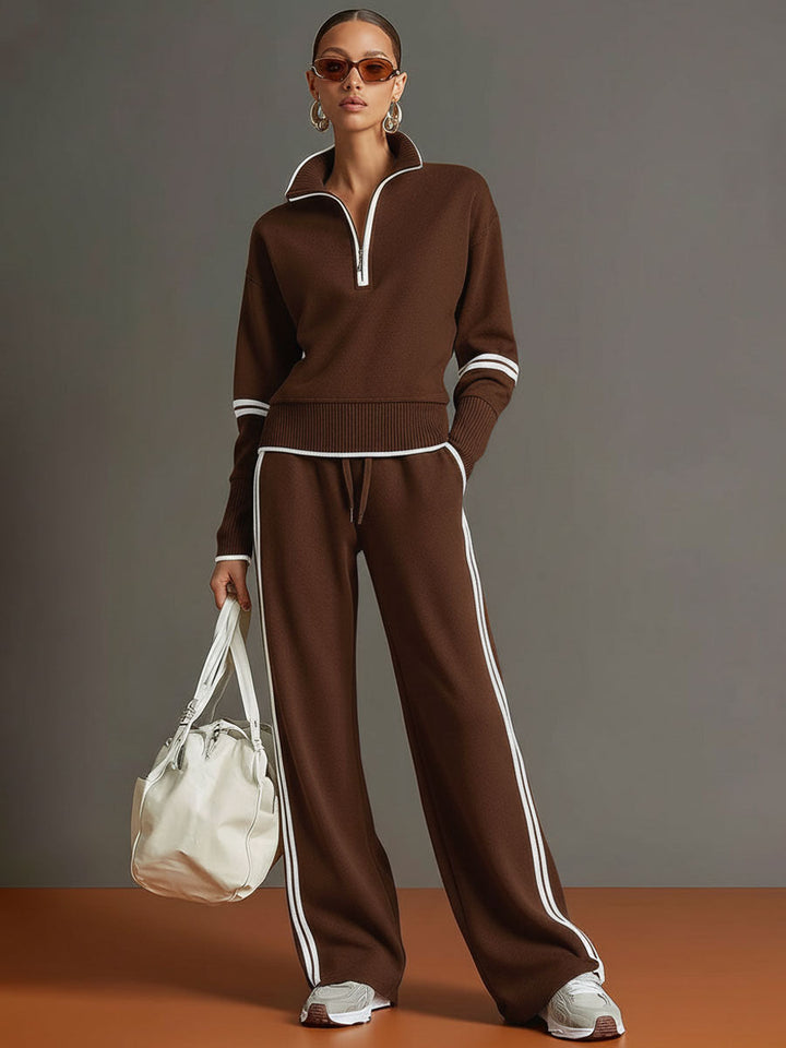 Ensemble avec Pull Zippé et Pantalon Femme