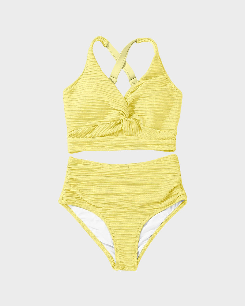 Bikini Côtelé Taille Haute Femme