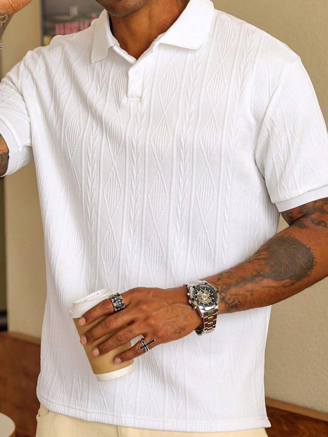 Polo Maille Texturée Homme
