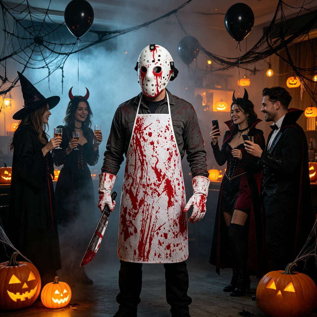 Déguisement Boucher Halloween avec Tablier Homme