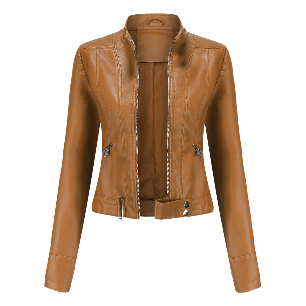 Blouson Court Zippé Style Motard Femme