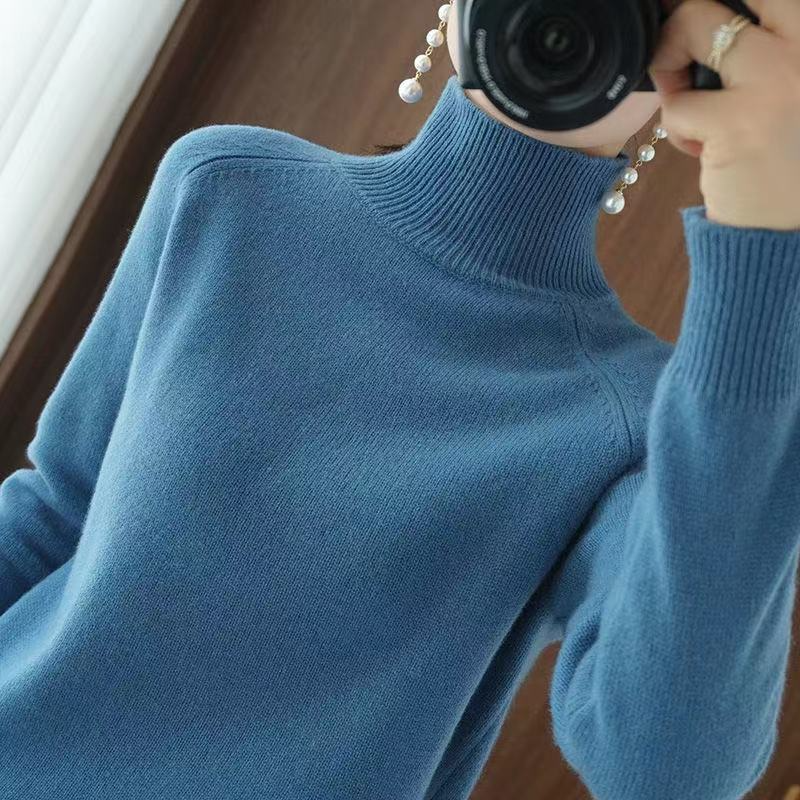 Pull Col Roulé à Manches Longues Femme
