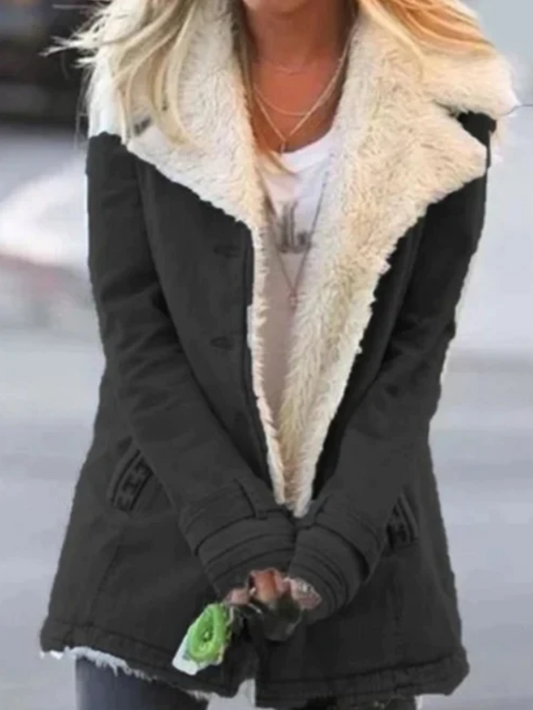 Veste Courte à Col Large Femme