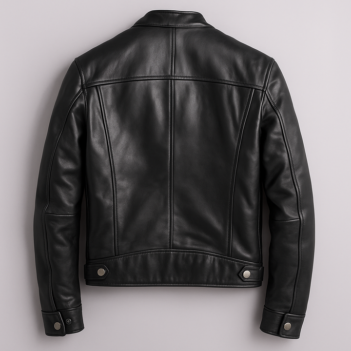 Blouson En Cuir Zippé Homme