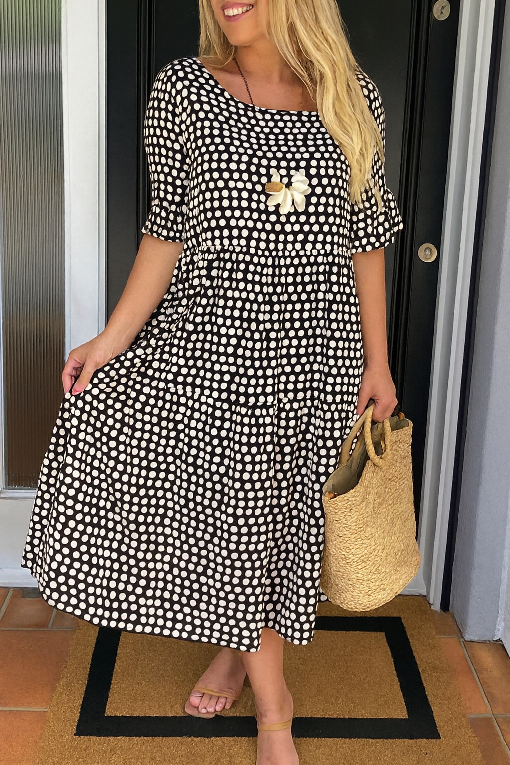 Robe Longue À Pois Femme