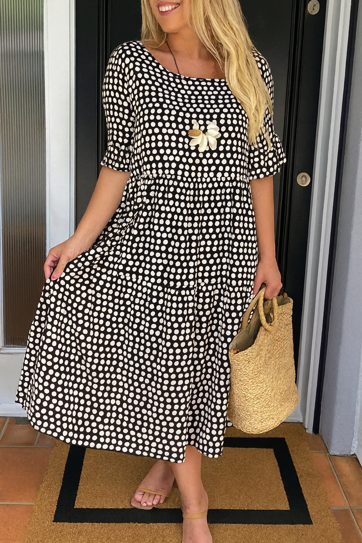 Robe Longue À Pois Femme