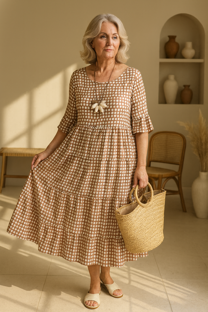Robe Longue À Pois Femme
