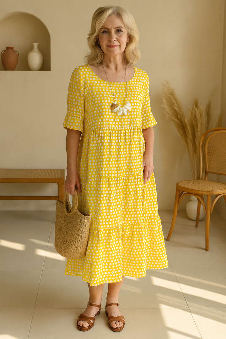 Robe Longue À Pois Femme
